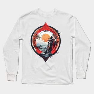 Japanese Samurai watching the sunset Long Sleeve T-Shirt